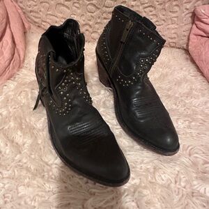 LIBERTY Black Studded Ankle Boots
